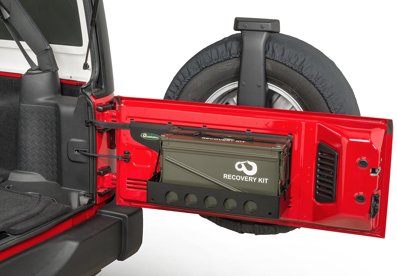 Quadrate Tailgate Cargo Shelf with select Ammo Storage Can Combo