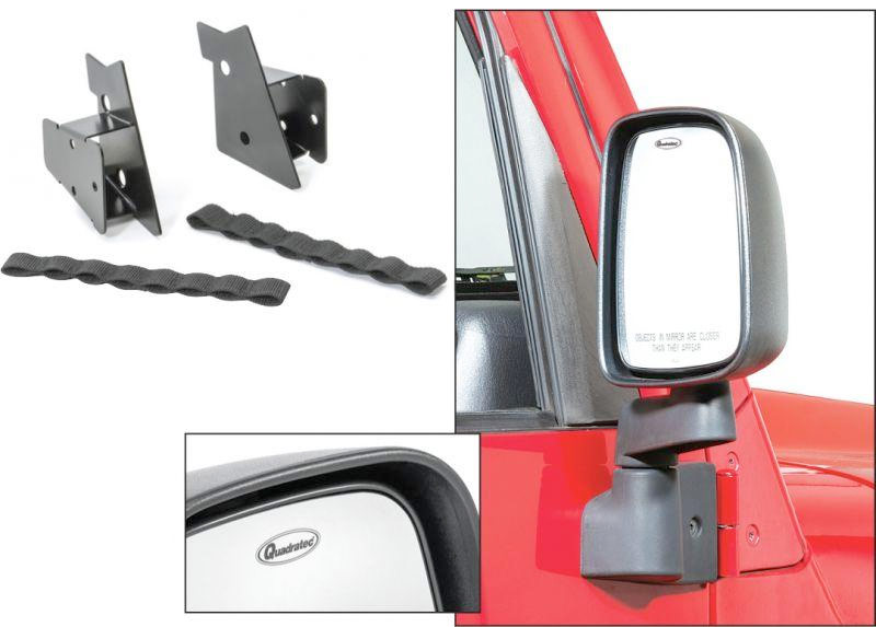 Quadratec Replacement Mirror Head Kit with Mirror Relocation Bracket
