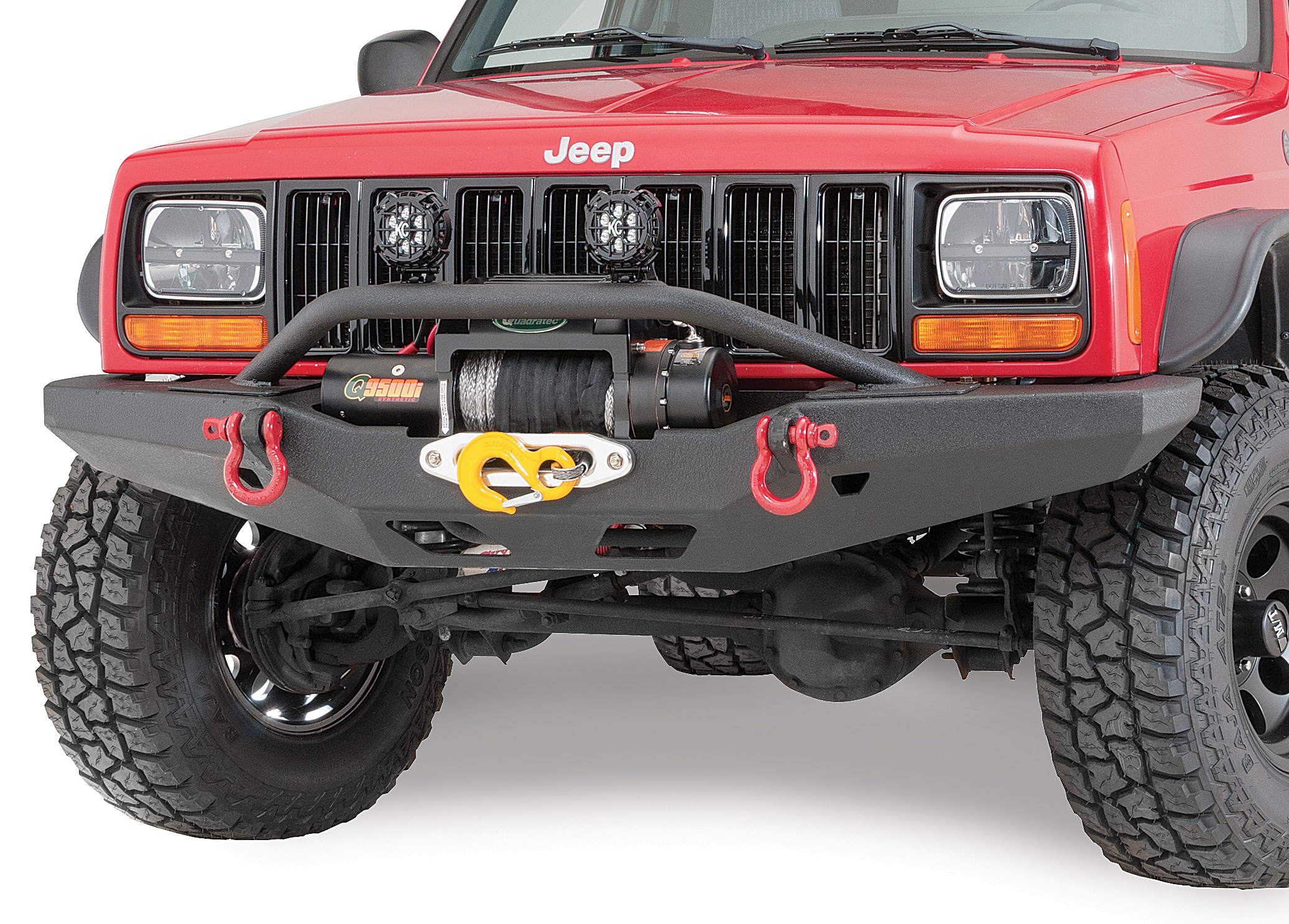 Smittybilt XRC Multi Optional Design (M.O.D.) Front Bumper with Bull Bar & Quadratec Q-Series Self Recovery Winch