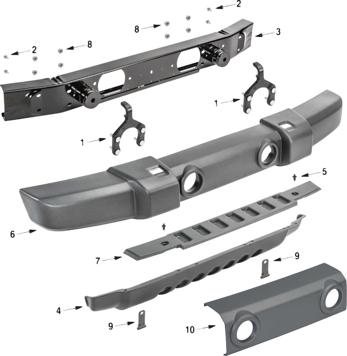 Jeep bumper replacement parts #1