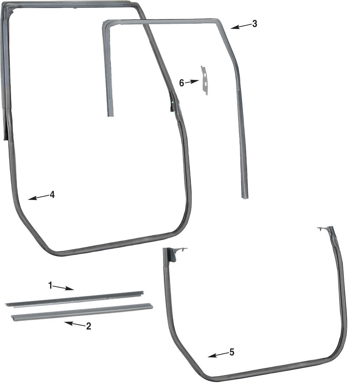 Jeep Wrangler JK Front Door Weatherstripping Parts Quadratec