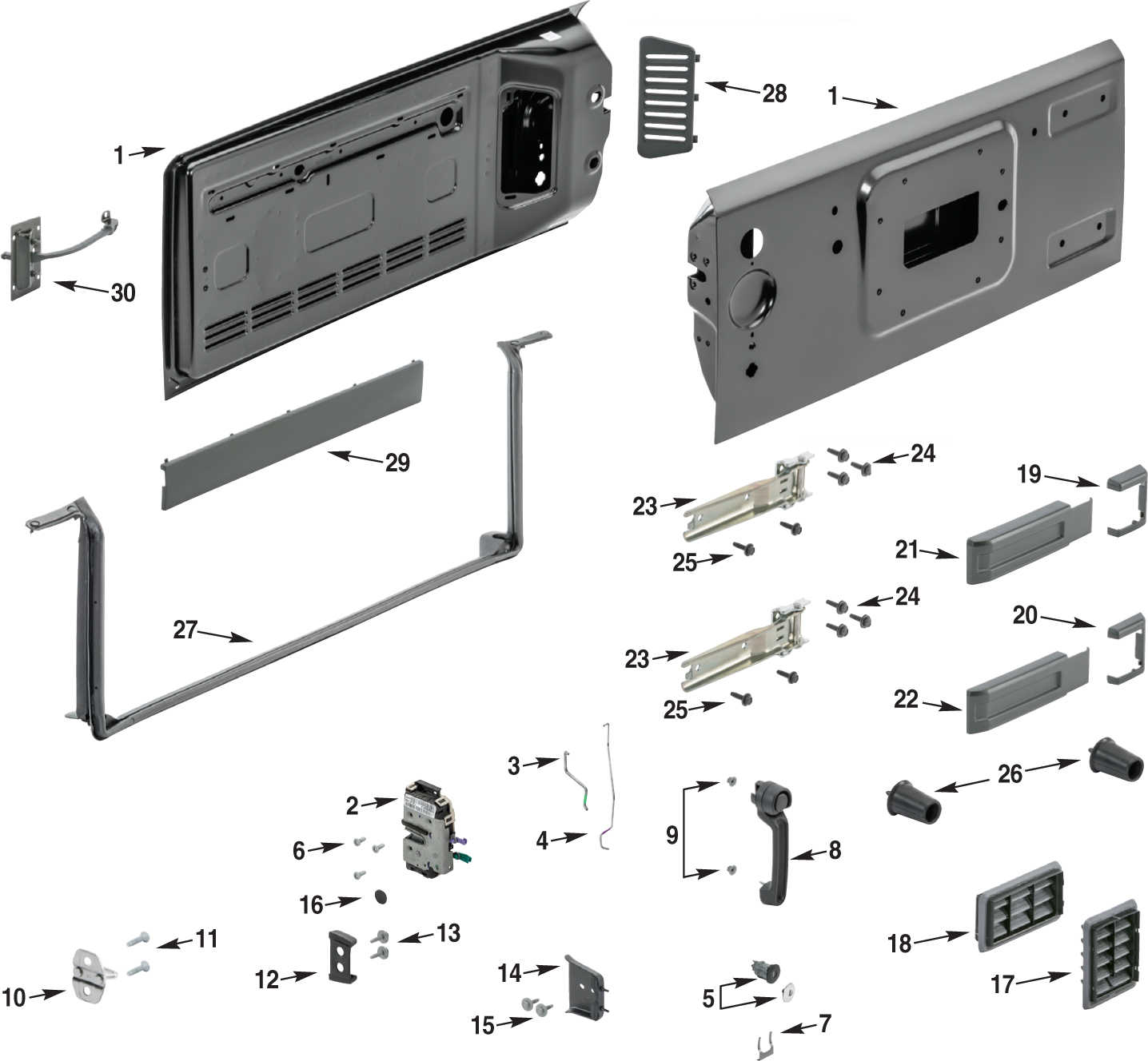 Jeep wrangler tailgate parts #1