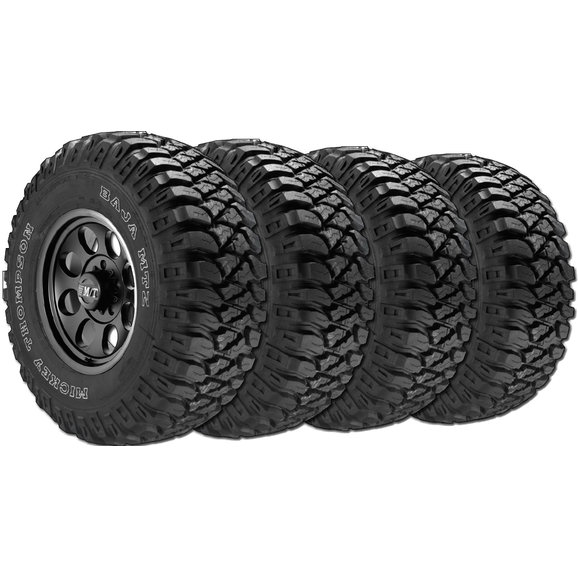 Mickey Thompson 4 15x8 Classic III Wheels in Black & Baja MTZ Radial Tires with FREE Mounting