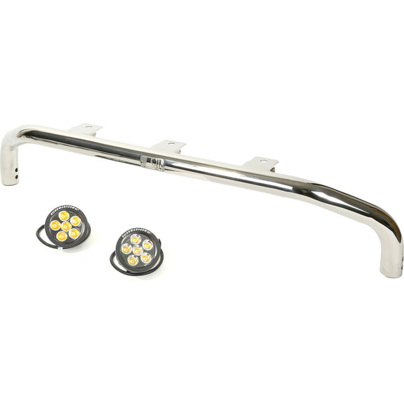 Rugged Ridge 11138.23 Stainless Steel Front Bumper Light Mount Kit with
