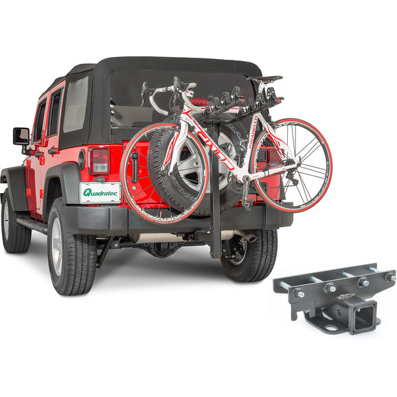 Quadratec® 4 Bike Folding Bike Rack & 2" Receiver Hitch for 0717 Jeep