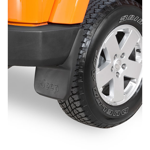 Mopar® 82210232 Rear Deluxe Molded Splash Guards in Black with Jeep