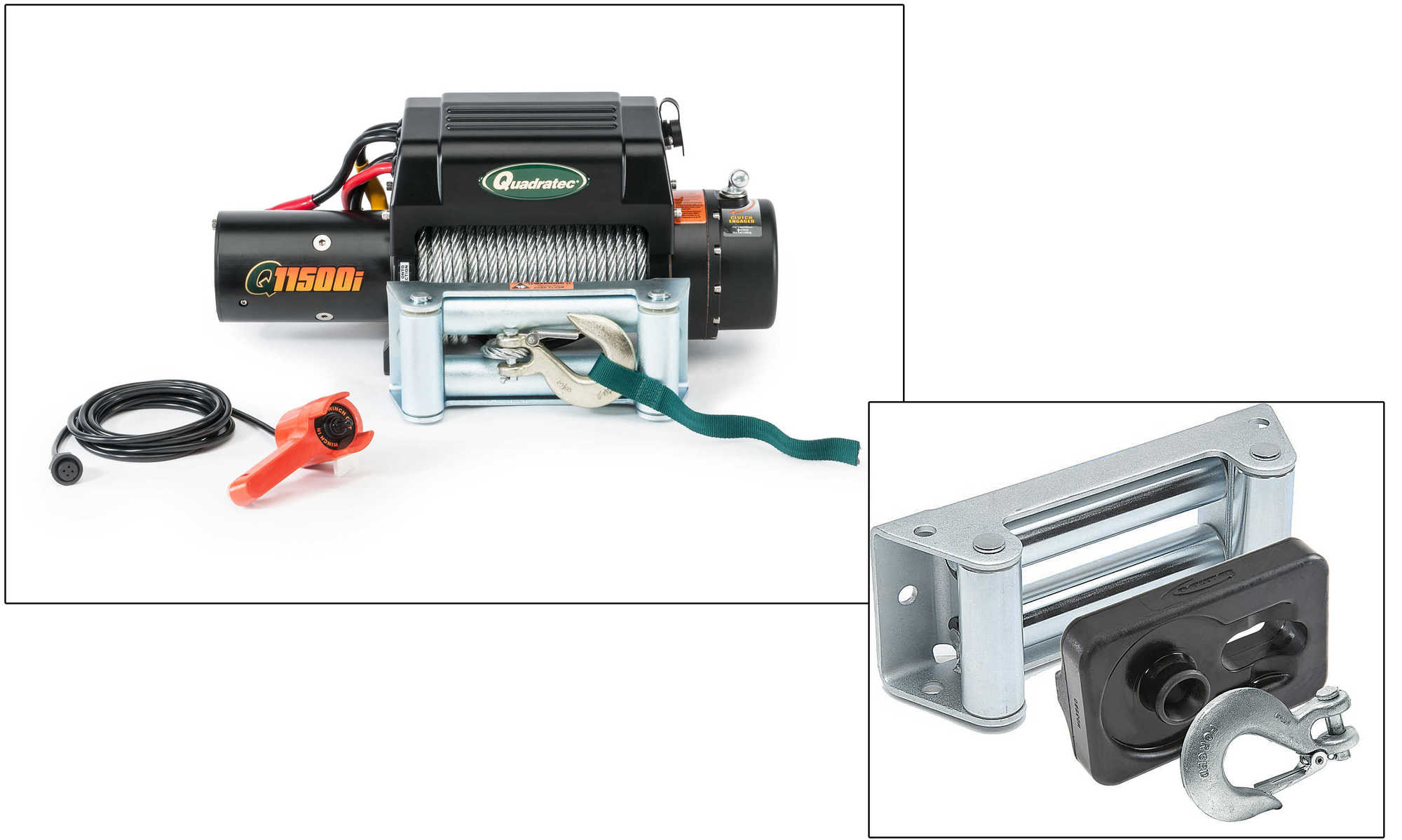 Quadratec QSeries Winch with Daystar® Winch Isolator For Roller