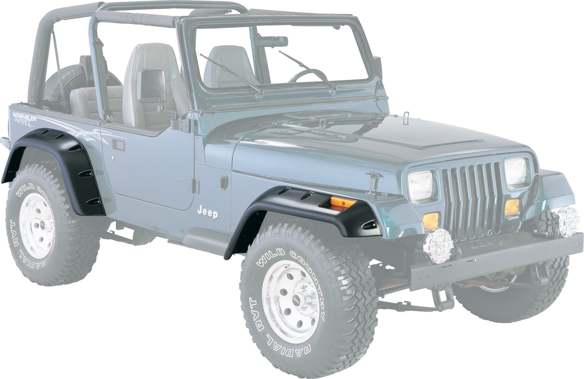 Quadratec® BCY1001 6" Pocket Style Fender Flares for 8795 Jeep