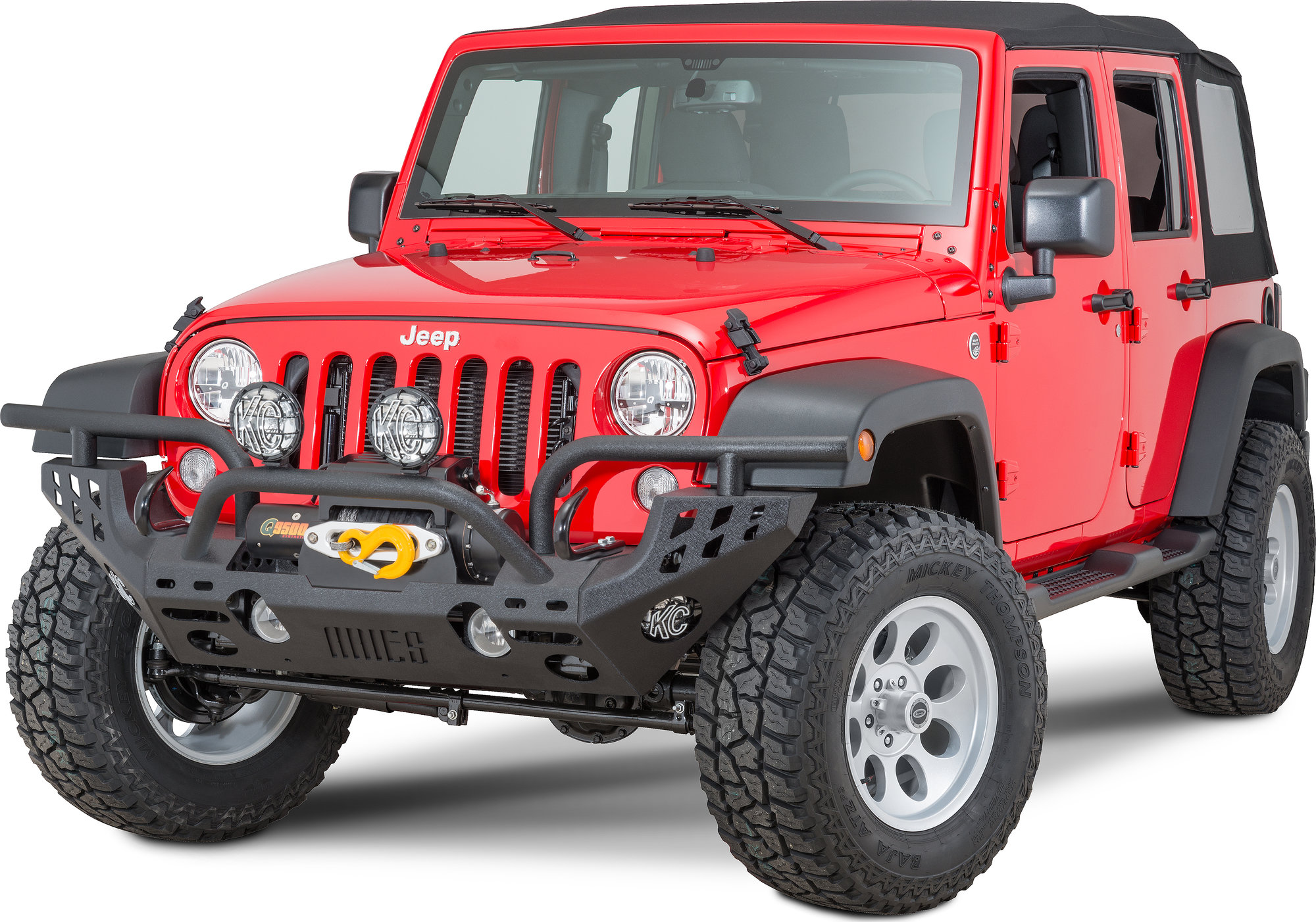 Aries 156004 Front Bumper Brush Guard in Textured Black for 0717 Jeep