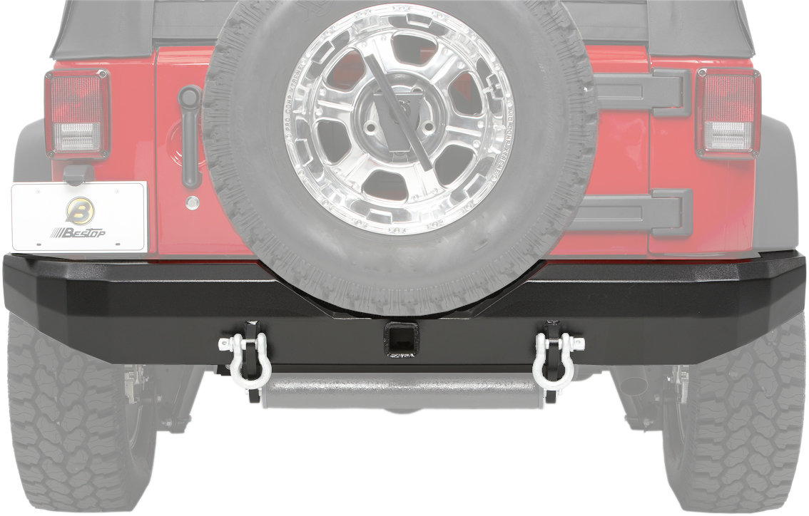 Bestop® HighRock 4x4™ Rear Bumper with Class 2.5 Hitch, DRing Mounts
