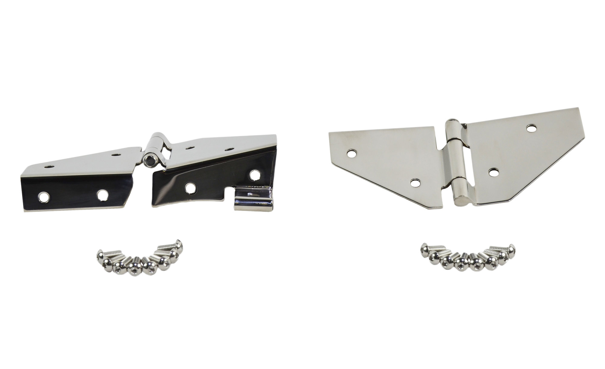 Kentrol 30427 Polished Stainless Steel Windshield Hinge Set for 7695 Jeep® CJ & Wrangler YJ