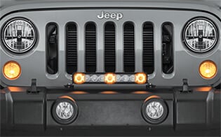 J3 17 Inch LED Light Bar with Amber Halo Rings