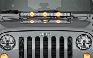 J3 28 Inch LED Light Bar with Amber Halo Rings
