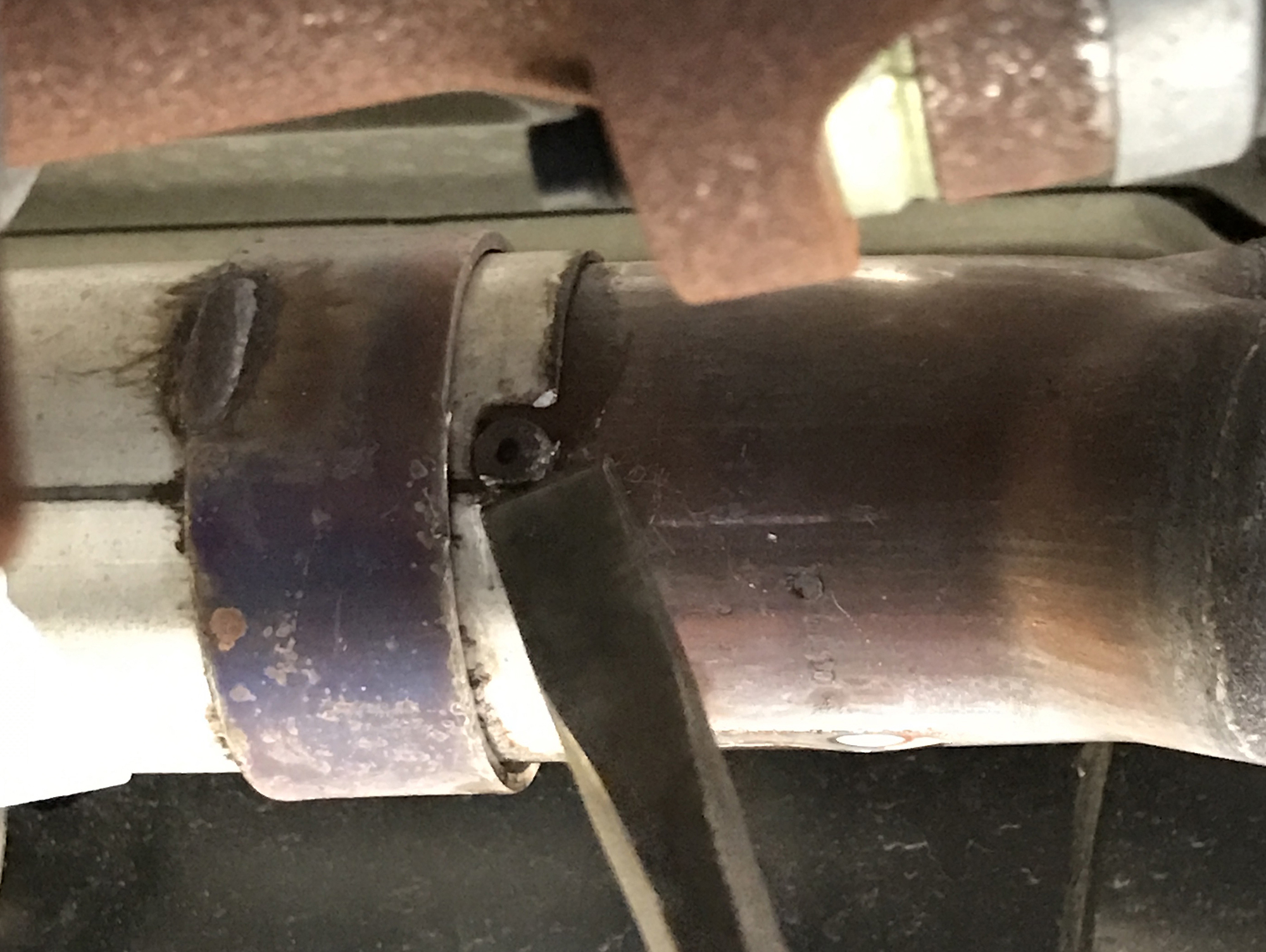 Step 6 - remove spot weld with chisel