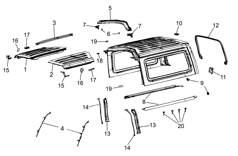 Jeep Wrangler JL Hardtop Parts