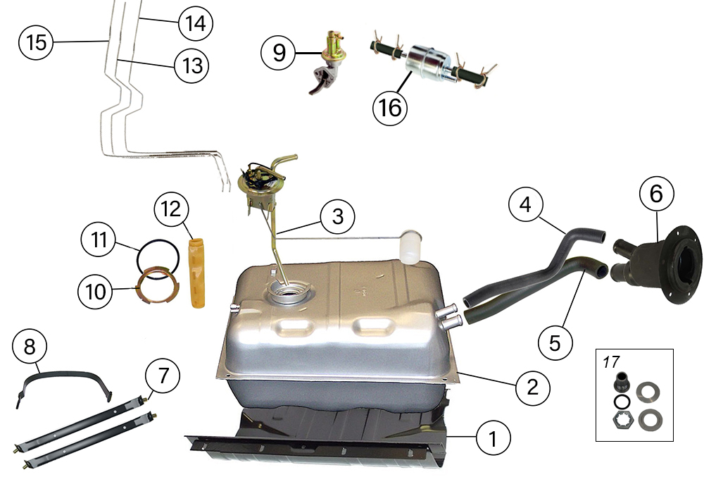 Jeep CJ Series 15 Gallon Fuel System Parts ('76-'86) | Quadratec