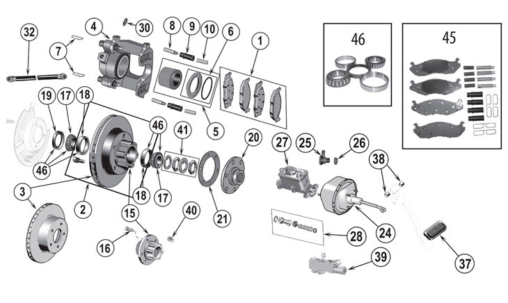 Jeep CJ Series Front Brake Parts ('76-'86) | Quadratec