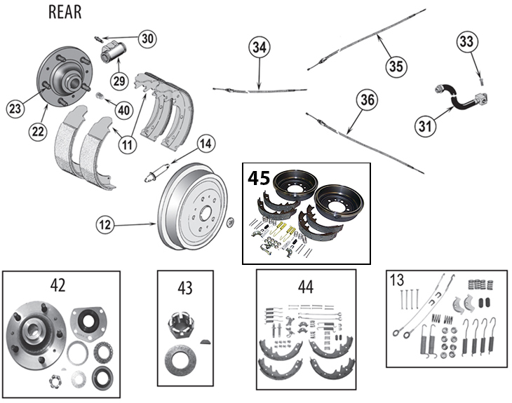 Jeep CJ Series Rear Brake Parts ('76-'86) | Quadratec