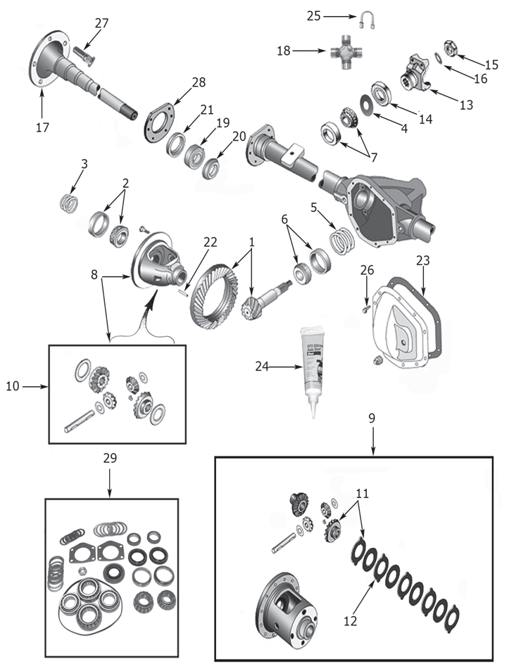 Jeep CJ Series Dana 44 Rear Axle Parts ('86) | Quadratec