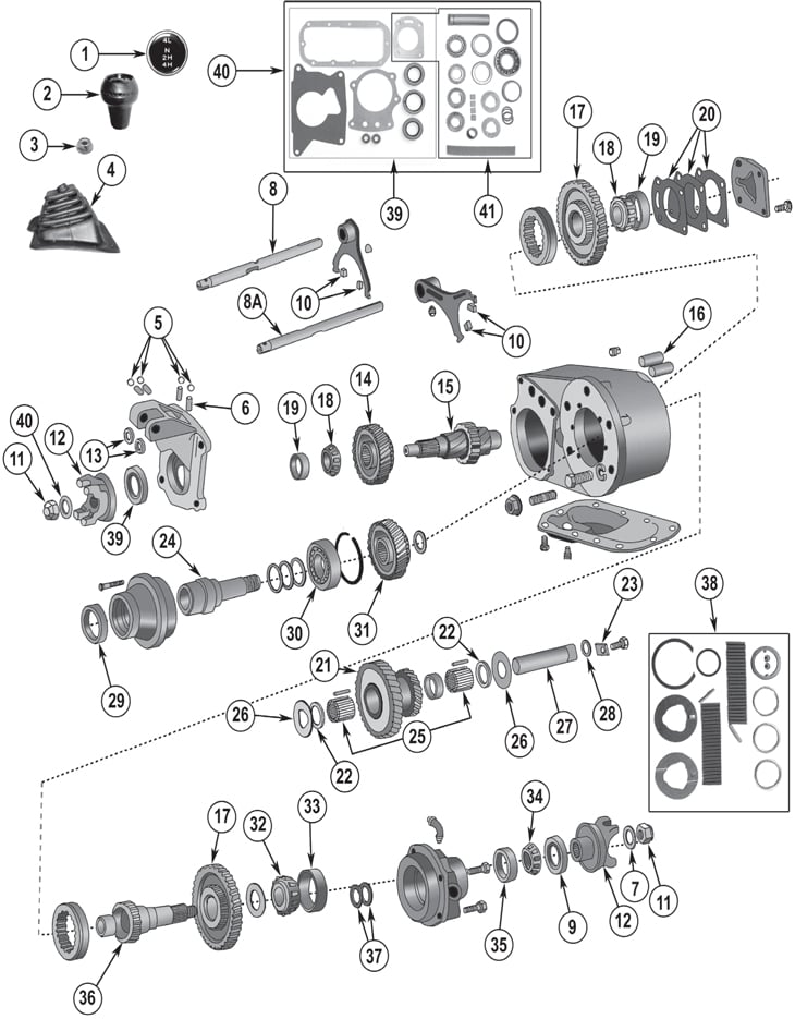 Jeep CJ Series Dana Spicer Model 300 Transfer Case Parts ... 1980 cj7 suspension diagram 