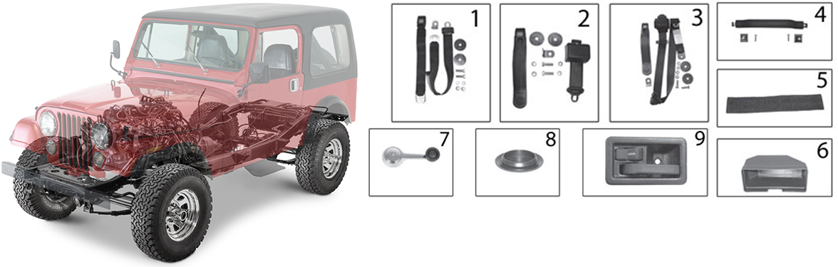Jeep Cj Series Interior Body Parts 76