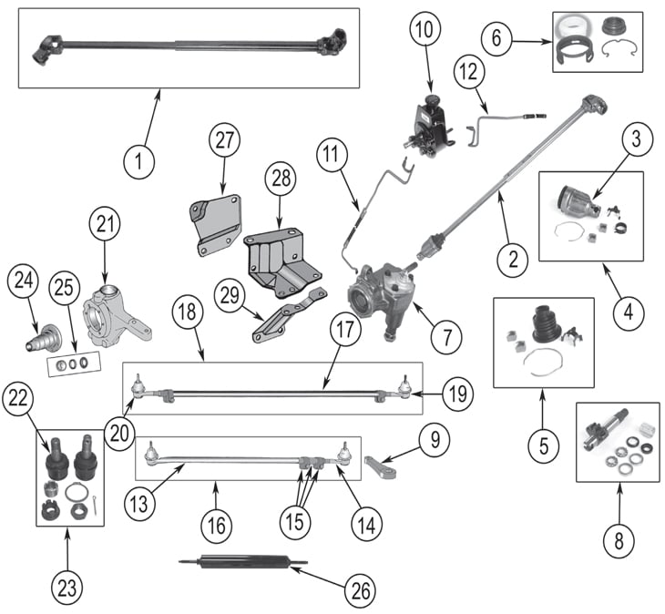 Jeep Cj Series Steering Parts 41 86 Quadratec