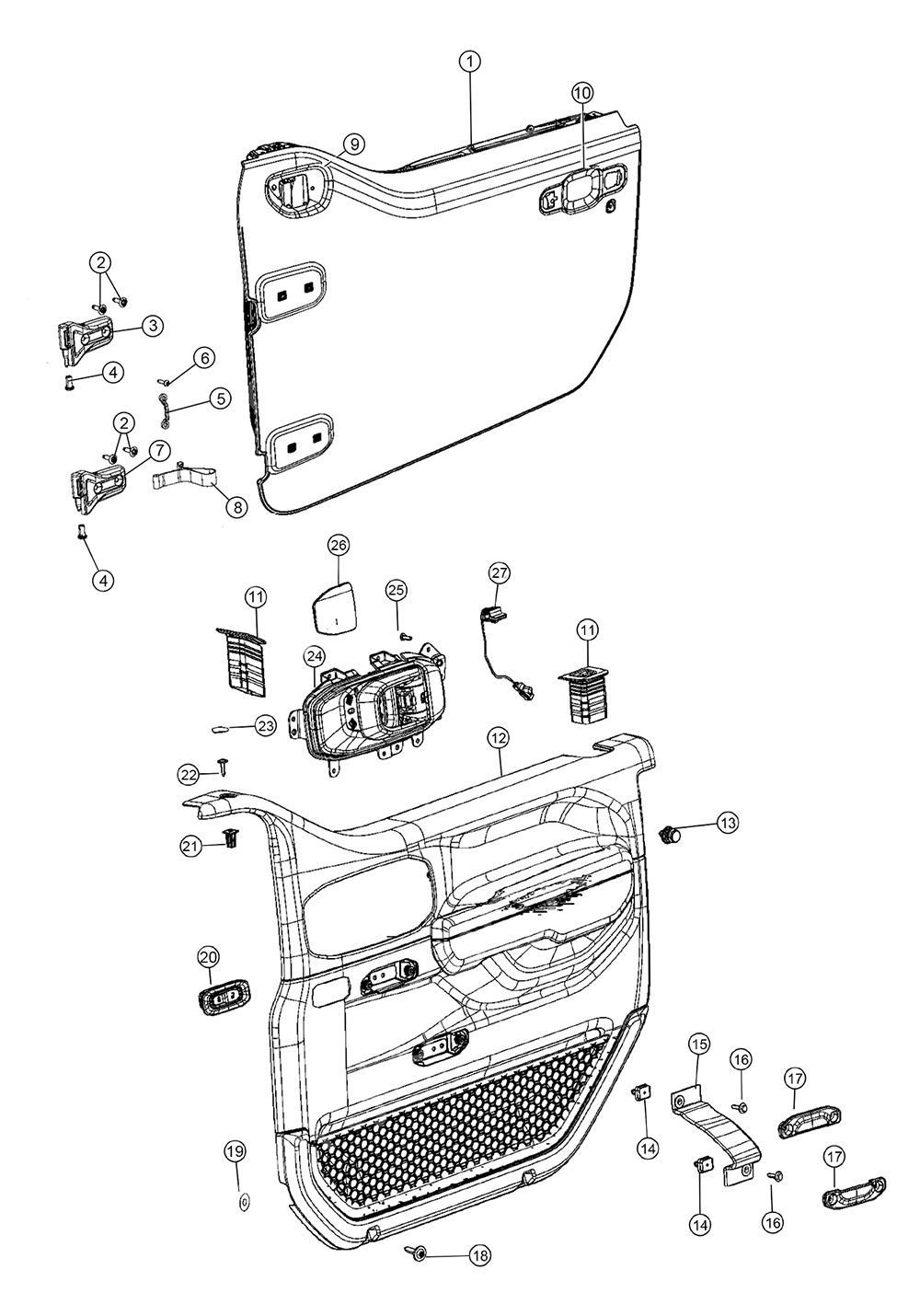 Jeep Wrangler JL Half Door Parts