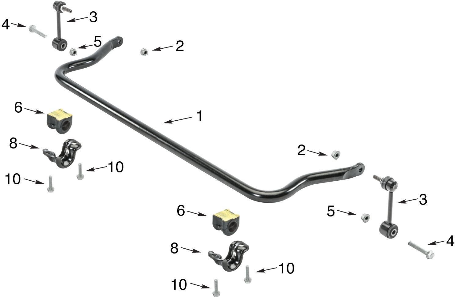 Jeep Wrangler JK Front Stabilizer Bar Non Disconnect System Parts