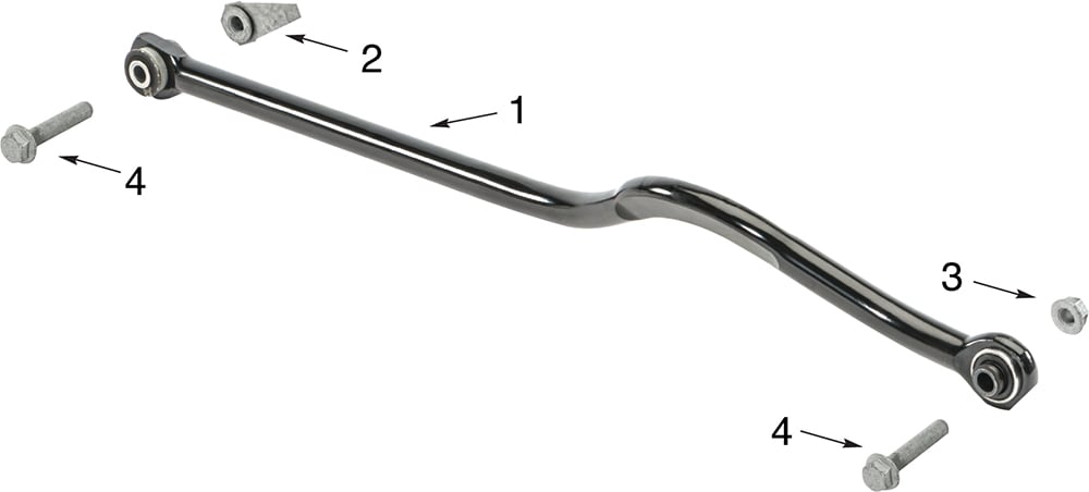 Jeep Wrangler JK Front Track Bar Exploded Diagram