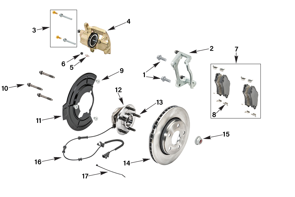 Jeep Wrangler JL Front Brake Parts