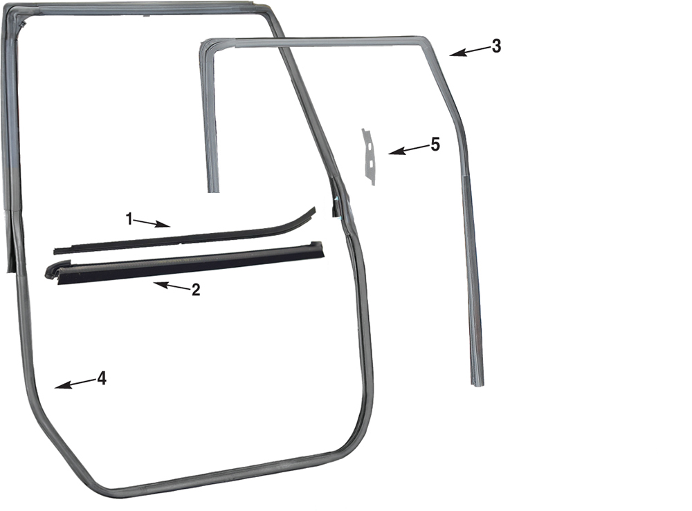 Jeep Gladiator JT Front Door Weatherstripping Parts