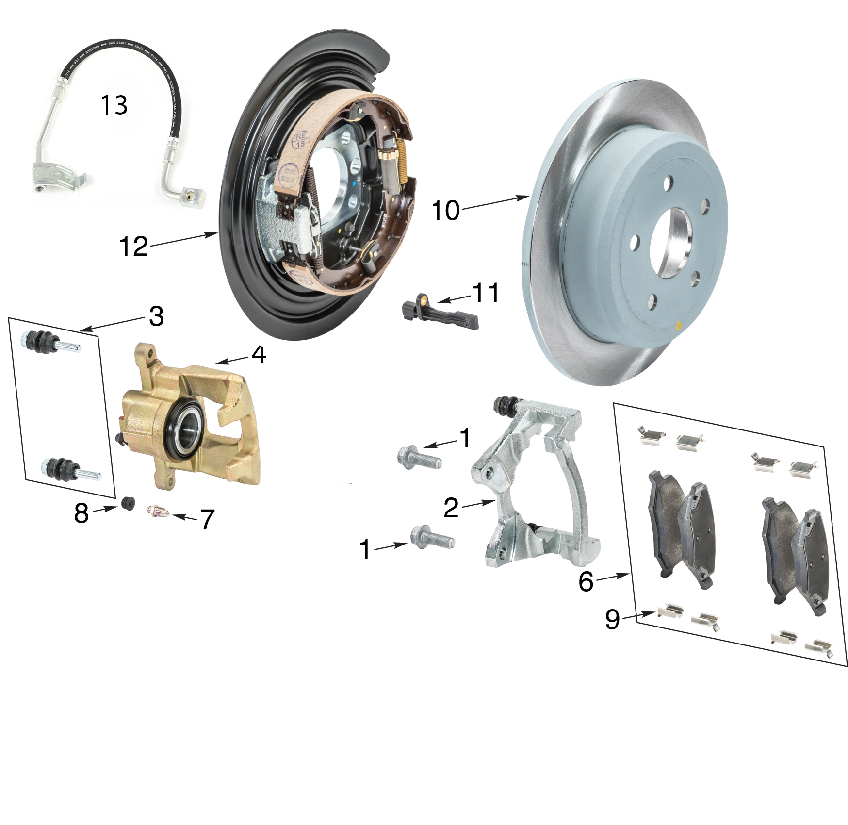 Jeep Wrangler JL Rear Brake Parts