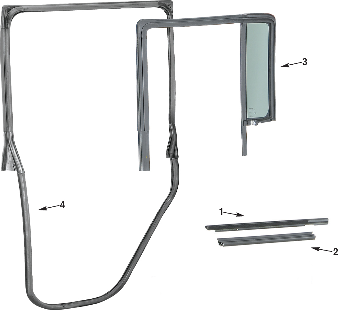 Jeep Wrangler JL Rear Door Weatherstripping Parts