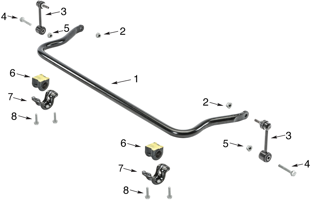 Jeep Gladiator JT Front Non-Disconnect Stabilizer Bar Parts