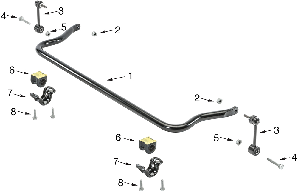 Jeep Wrangler JL Front Non-Disconnect Stabilizer Bar Parts