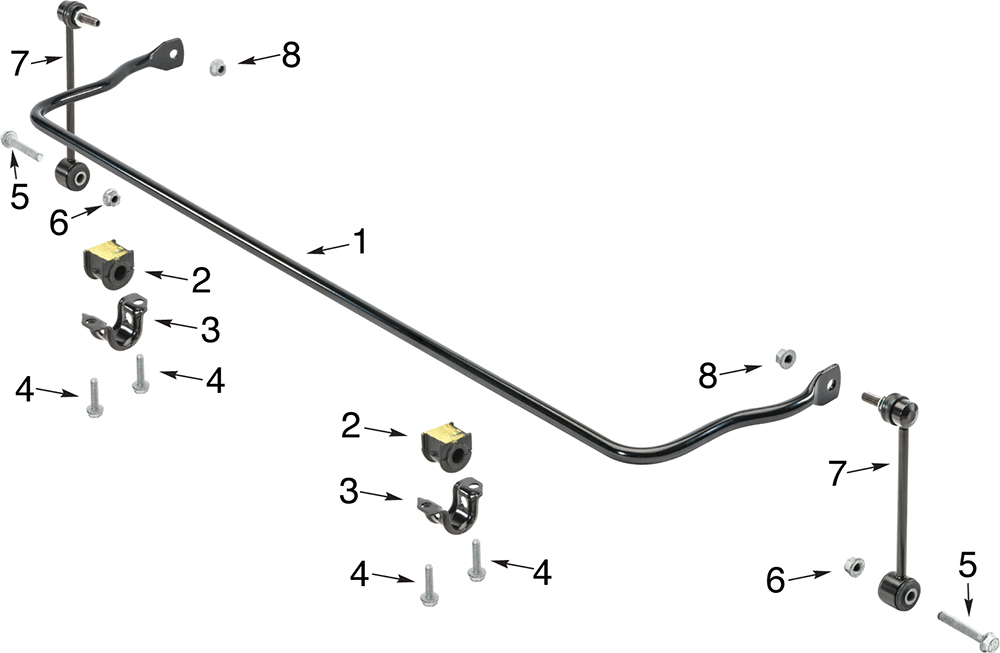 Jeep Wrangler JK Rear Stabilizer Bar Parts