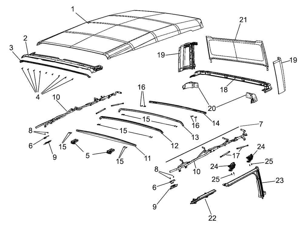 Jeep Gladiator JT Soft Top Hardware Parts