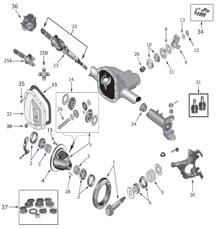 Total 72+ imagen jeep wrangler axle parts