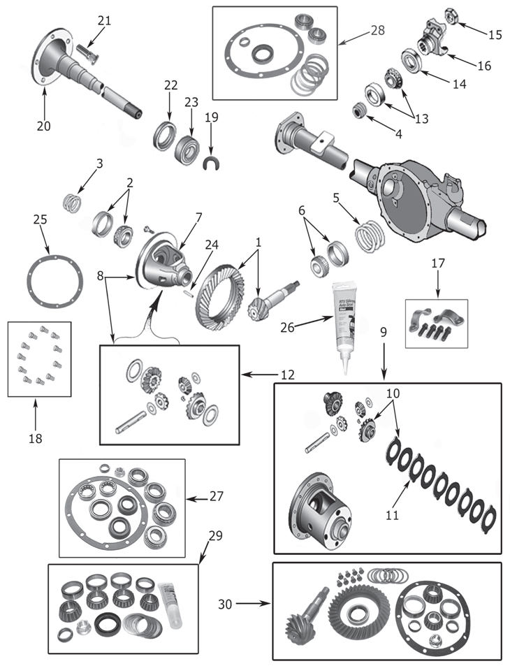 Jeep Wrangler TJ Dana 35 Rear Axle Parts 97-06 | Quadratec