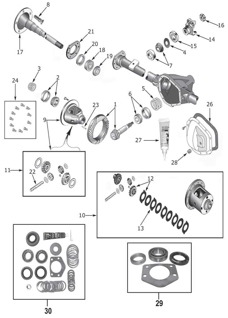 Jeep Wrangler TJ Dana 44 Rear Axle Parts ('97-'06) | Quadratec