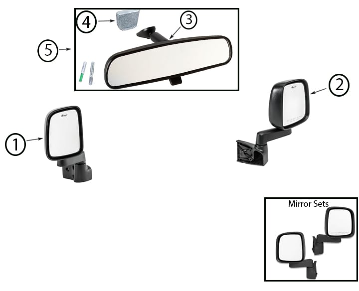 Jeep Wrangler TJ Mirror Parts ('97-'06) | Quadratec