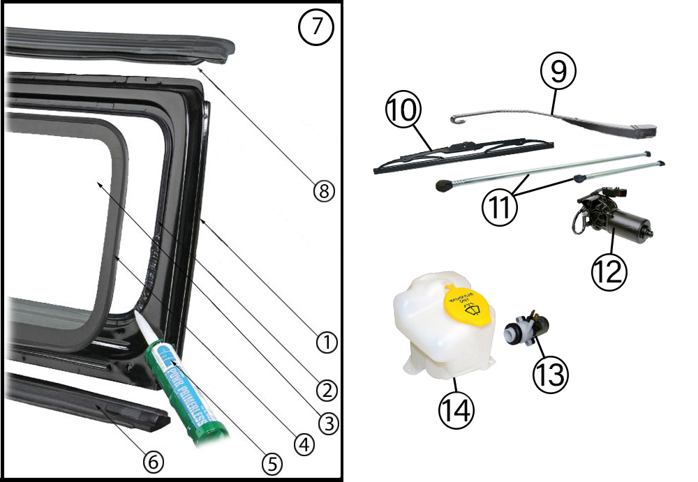 Jeep Wrangler TJ Windshield & Wiper System Replacement Parts ('97-'06) |  Quadratec