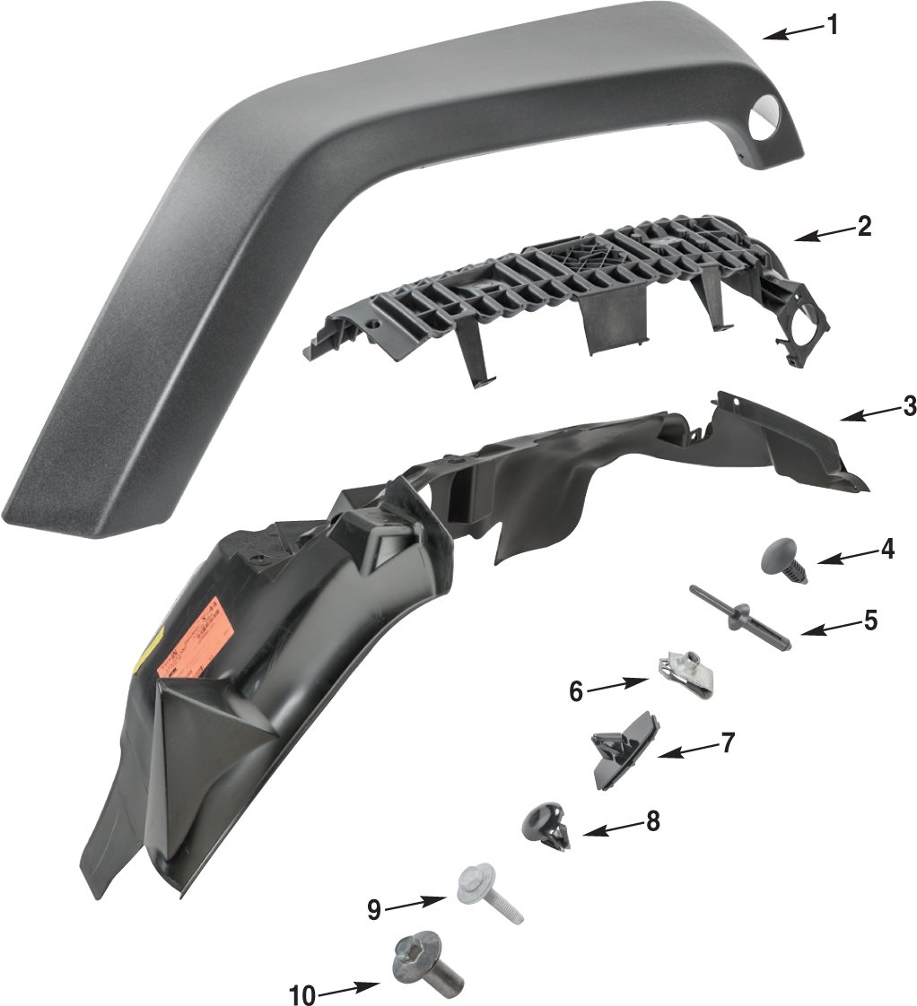 Jeep Wrangler JK Front Fender Flare Parts