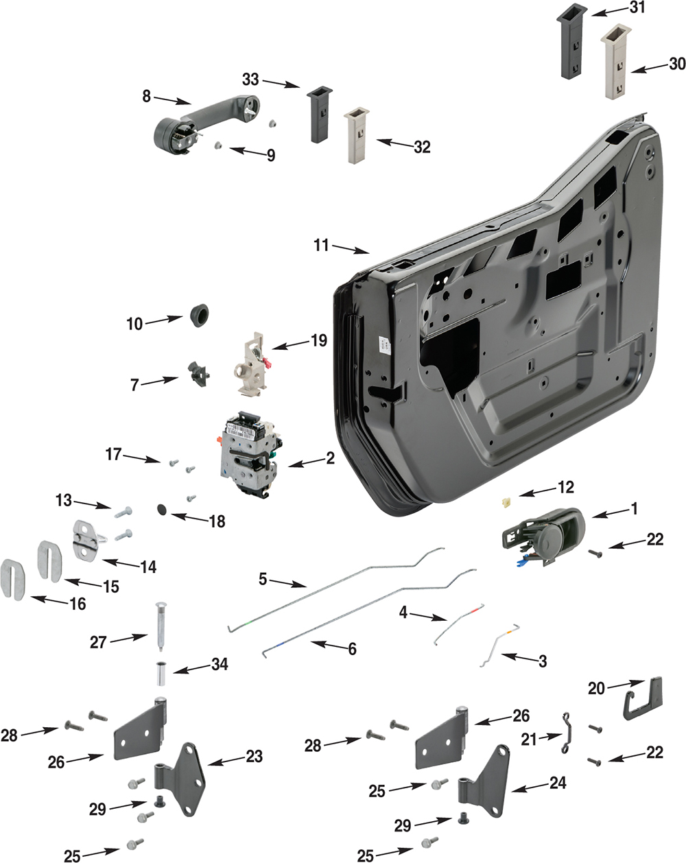 Jeep Wrangler JK Front Half Steel Door Parts | Quadratec