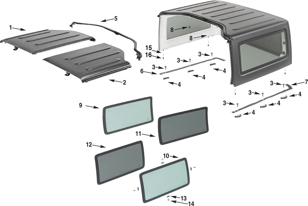 Jeep Wrangler JK Hardtop Parts 2 Door | Quadratec