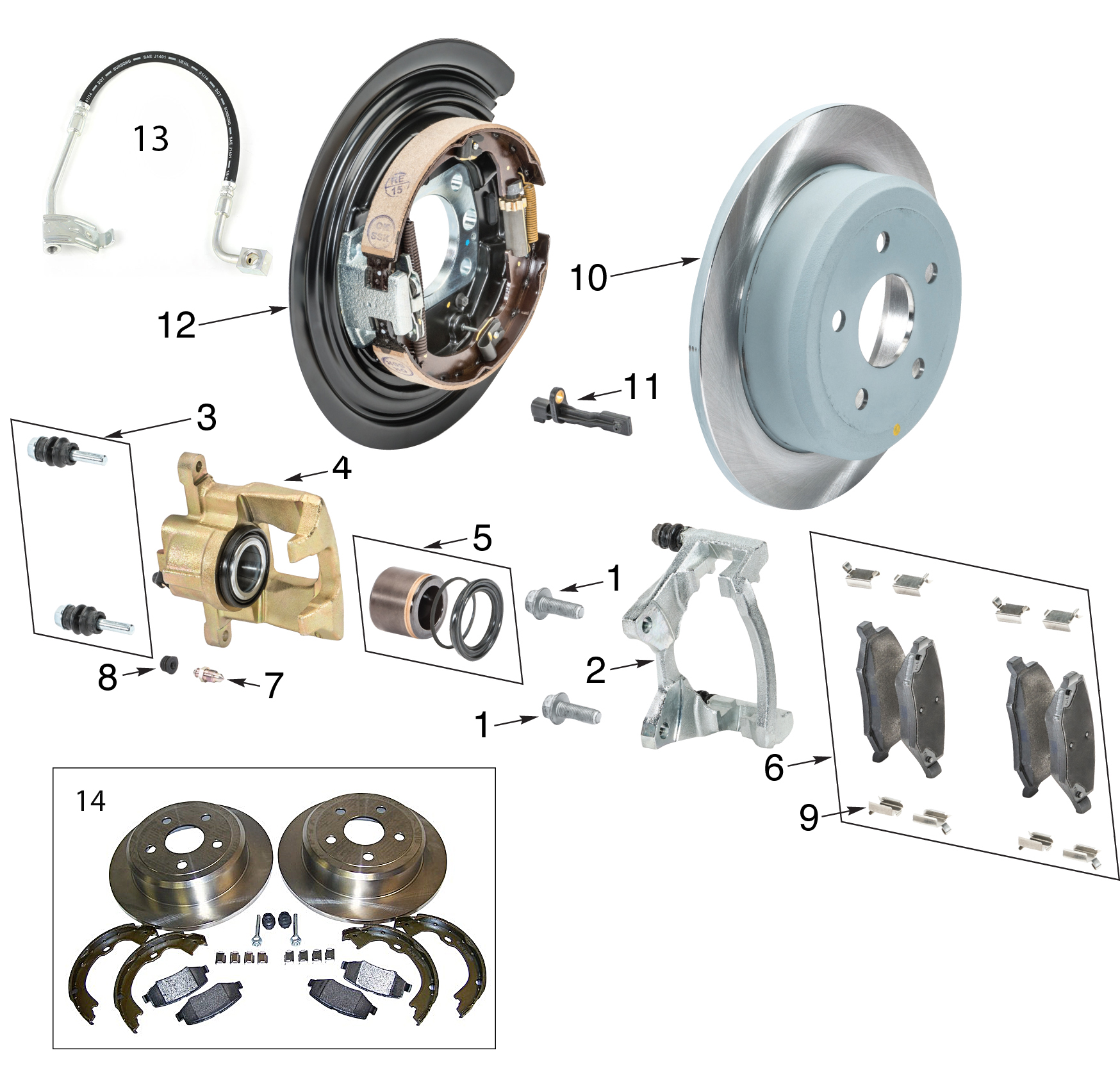 Jeep Gladiator JT Rear Brake Parts