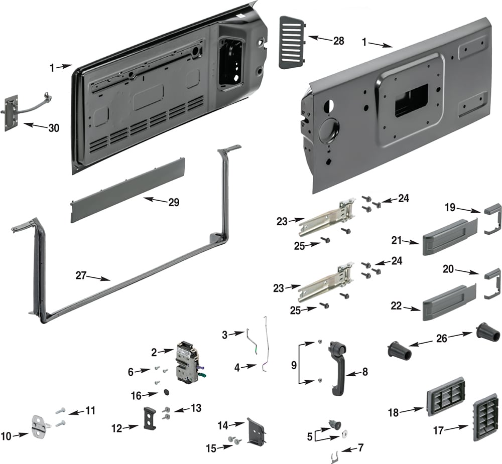 Jeep Wrangler JK Tailgate Parts