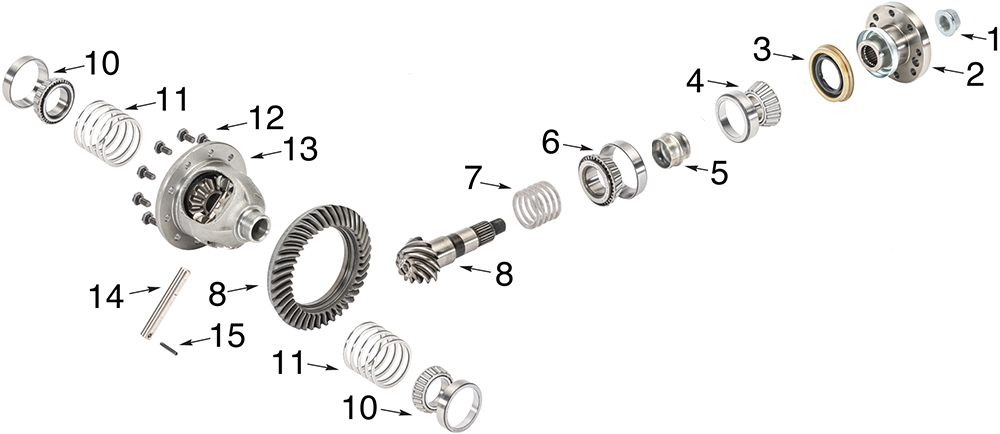 Jeep Wrangler JL Dana 30 Front Differential Parts Exploded Diagram