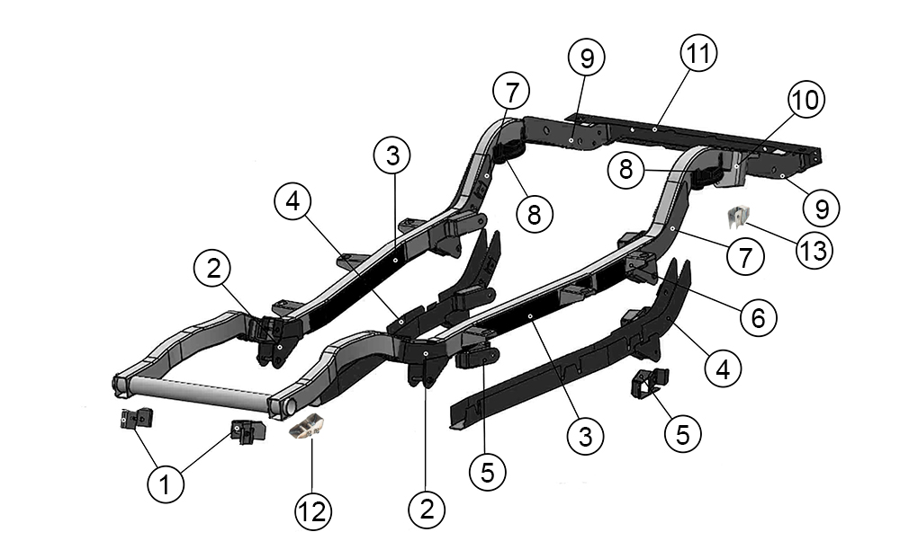 Jeep Wrangler TJ Frame Parts ('97-'06) | Quadratec