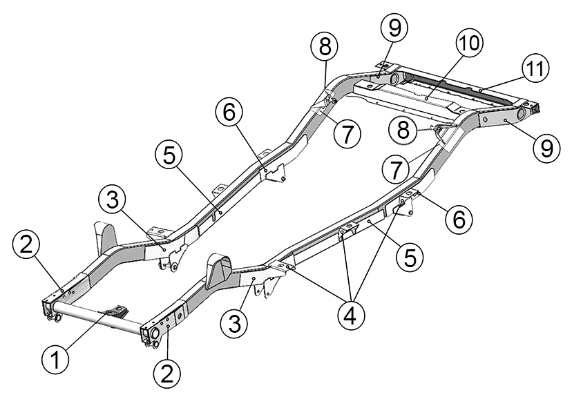 Introducir 42+ imagen jeep wrangler frame parts